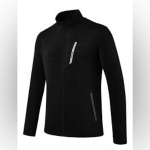 Mofiz Sleek Black Performance Full Zip Jacket for Men